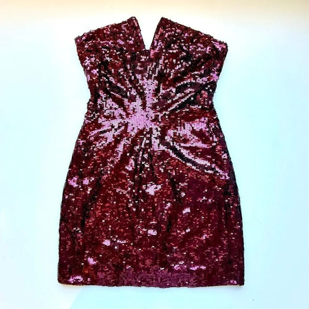 NWT Ramy Brook “Skyla” mini sequin dress in plumberry Size 6